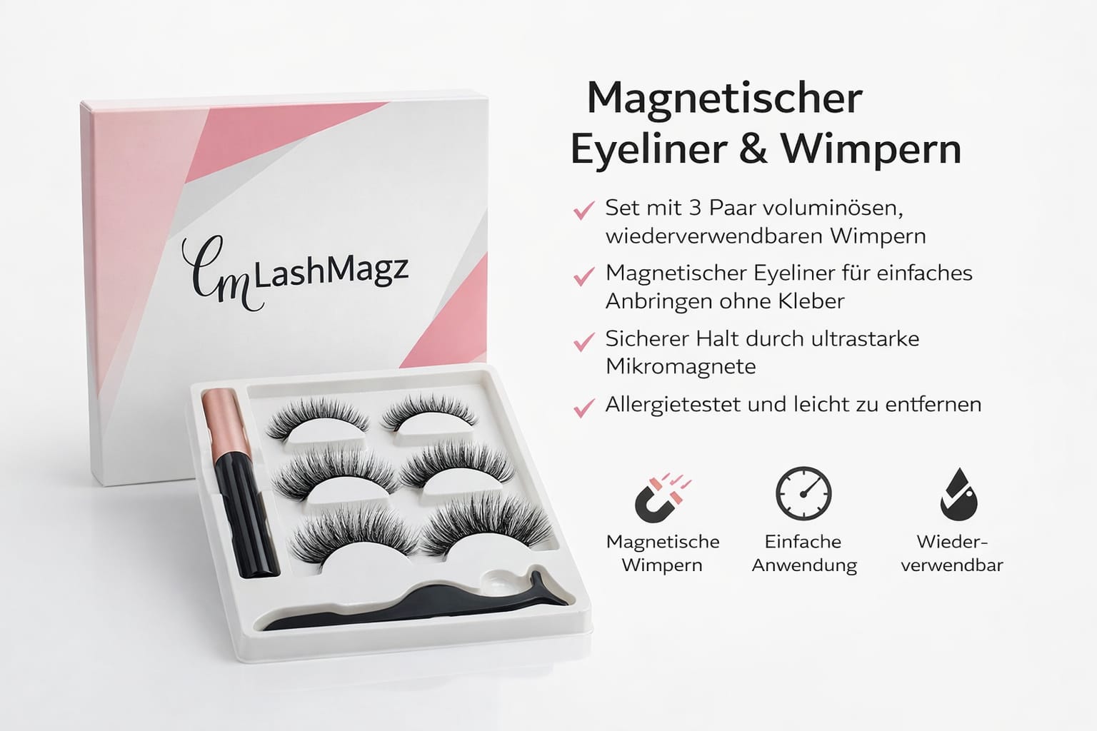 Magnetische Eyeliner & Wimpern – Atemberaubender Augenaufschlag in Sekunden