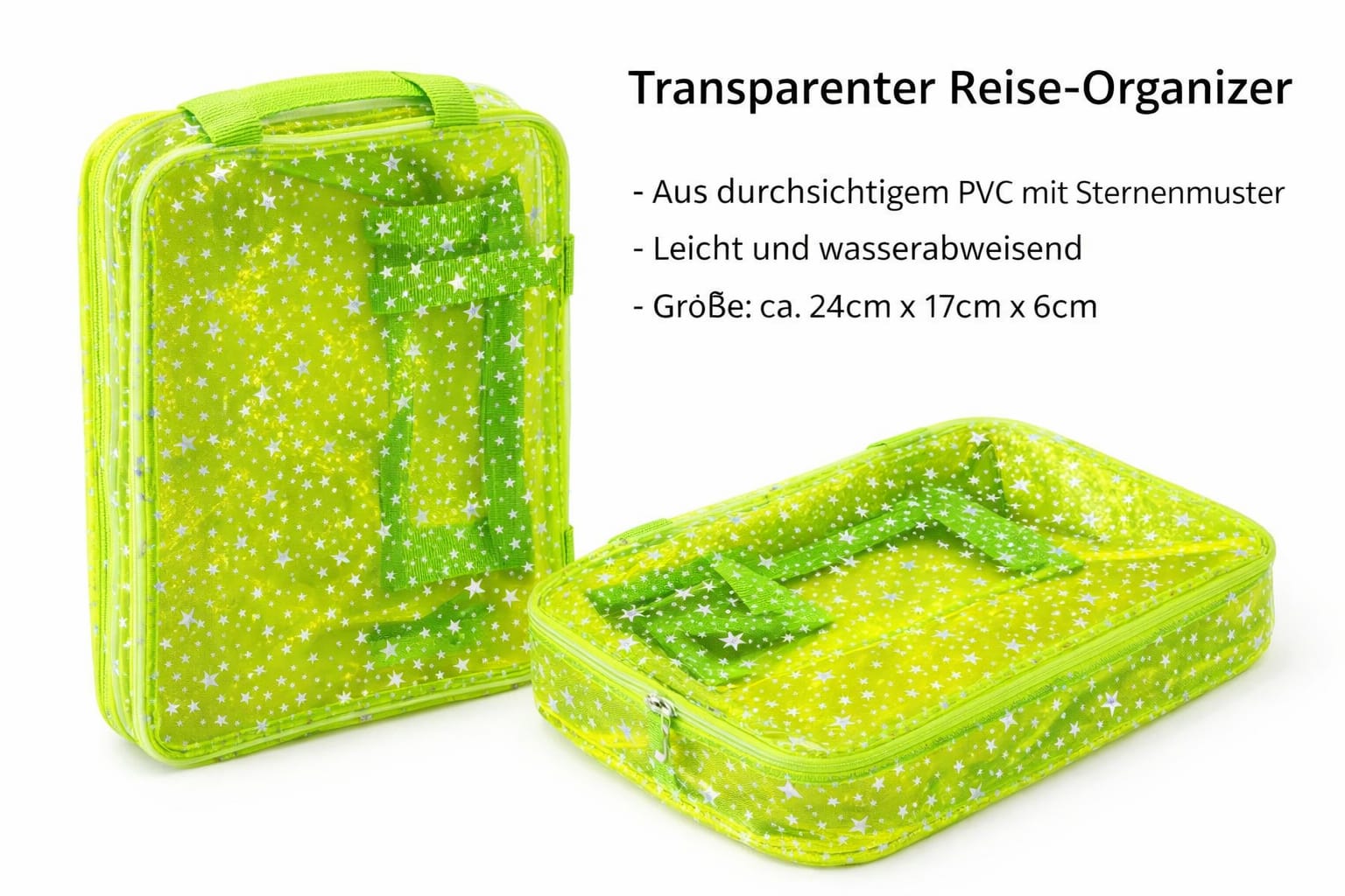 Transparenter Reise-Organizer mit Sternenmuster – Wasserdichte Kosmetiktasche & Aufbewahrungstasche für Reisen
