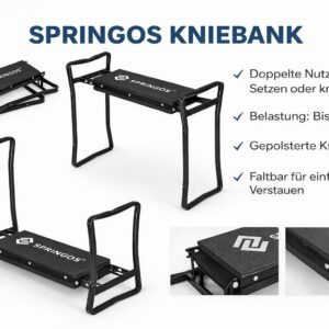 Springos Multifunktions-Kniebank -Schwarz