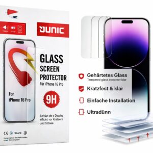 Glass Screen Protector 9H für iPhone 16 Pro – 10er Pack Displayschutz aus gehärtetem Glas