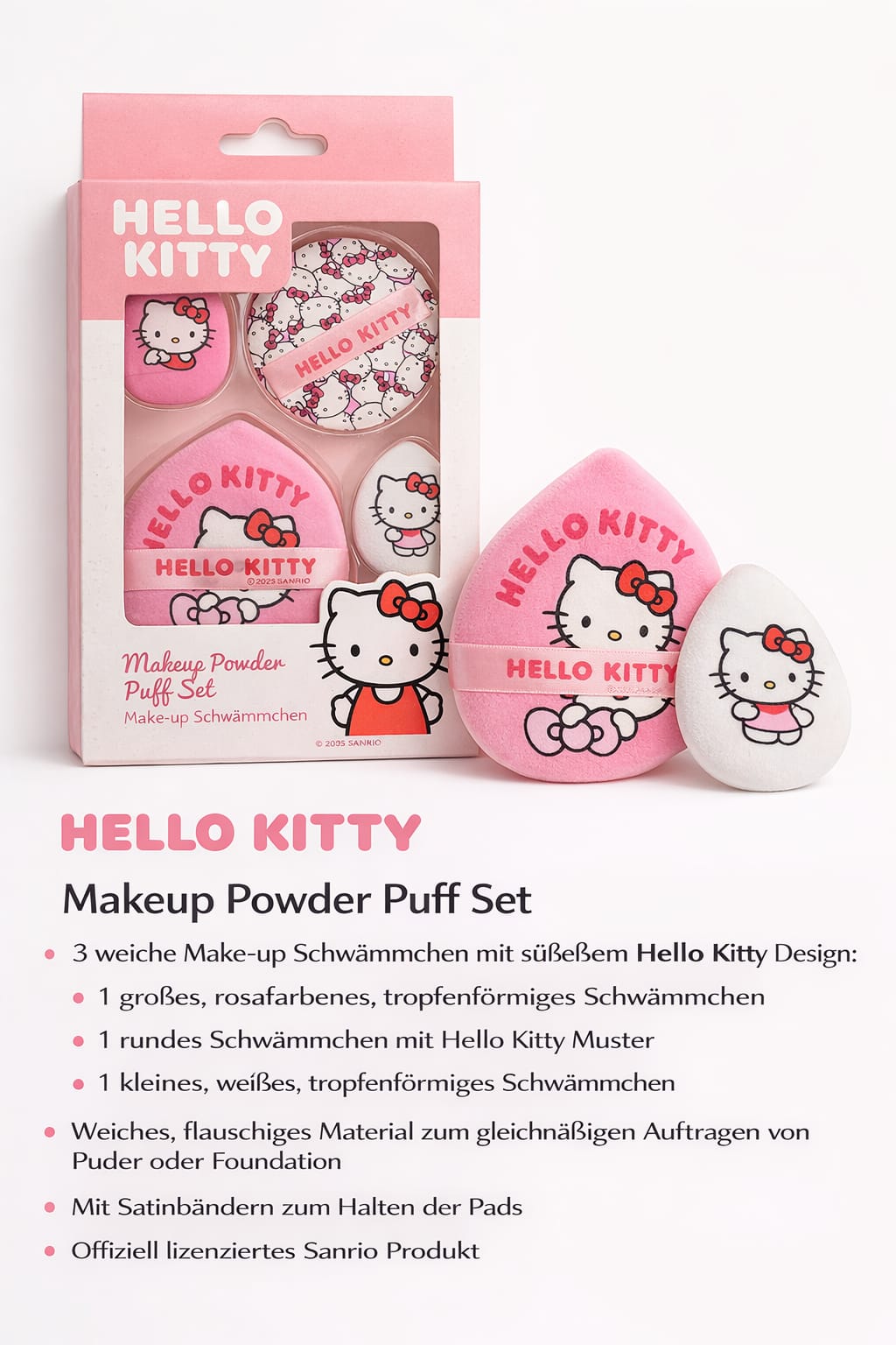 HELLO KITTY POWDER PUFF SET – MAKE-UP MIT CHARME UND KAWAII-STYLE