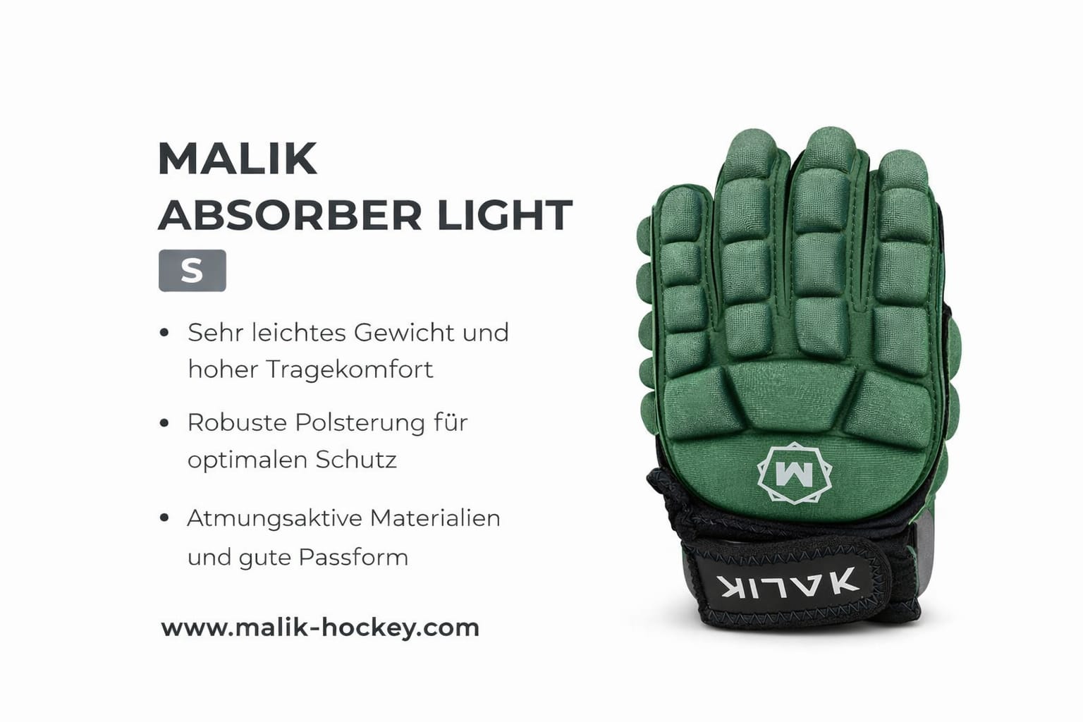 Malik Absorber Light Handschuhe Größe S – Leicht, sicher und bereit für dein nächstes Spiel