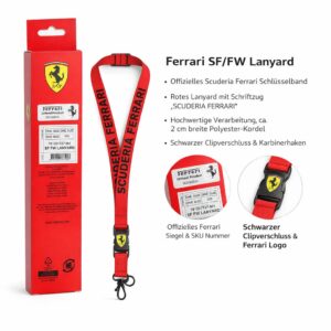 Ferrari Schlüsselband / Lanyard – Trage die Leidenschaft von Scuderia Ferrari immer bei dir