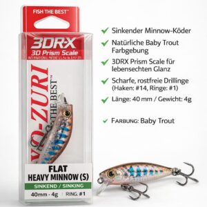YO-ZURI Flat Heavy Minnow (S) – Baby Trout