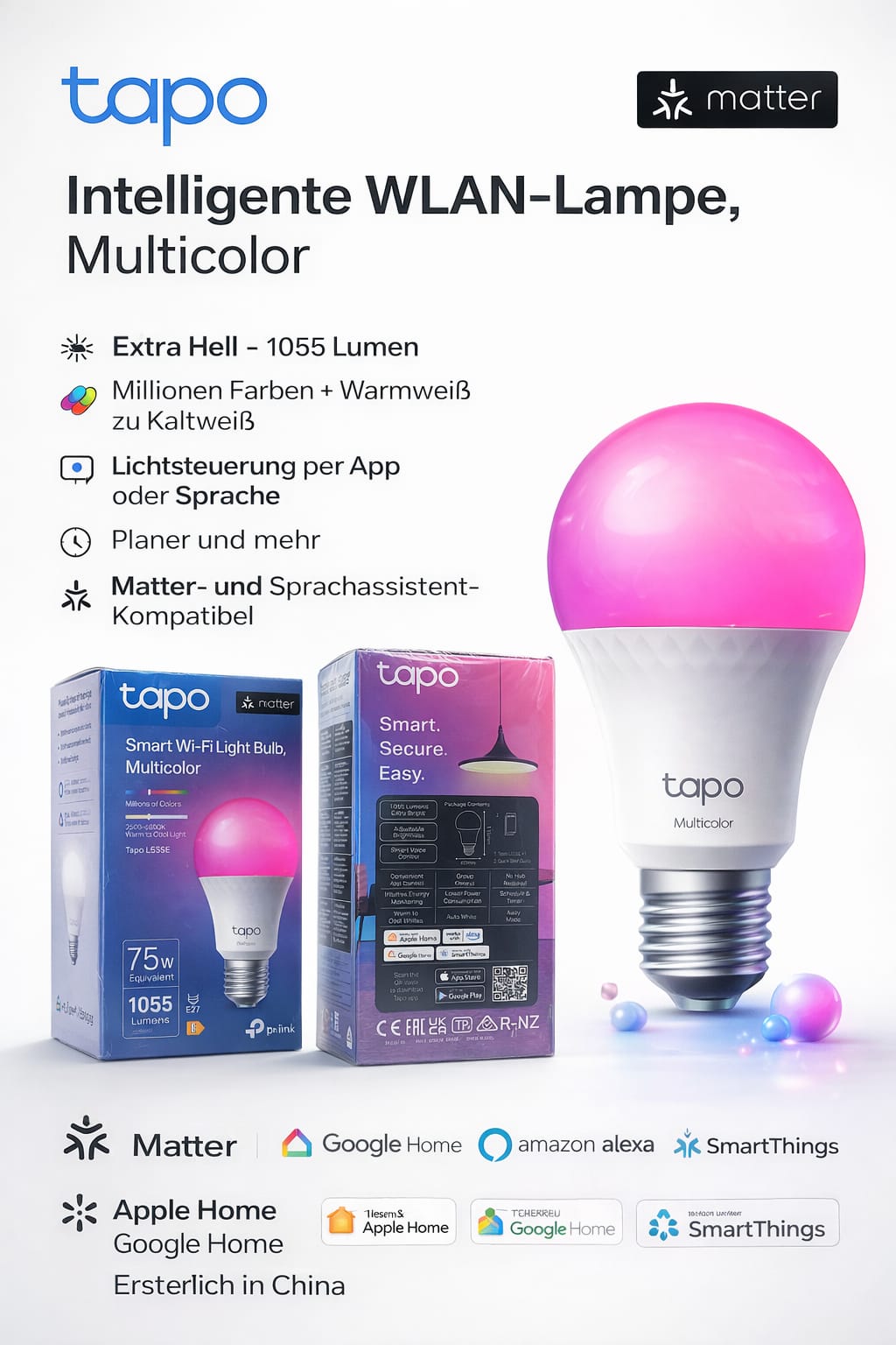 Tapo Smart WLAN-Lampe Multicolor – Licht neu erleben