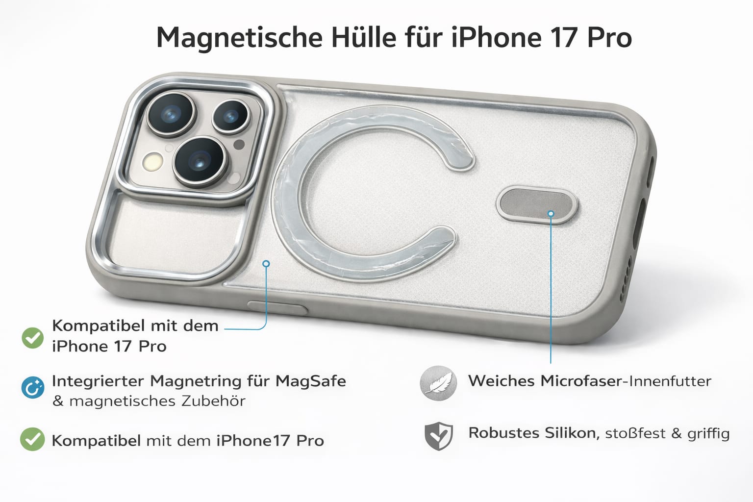 Magnetische iPhone 17 Pro Hülle – Stilvoller Schutz auf Premium-Niveau