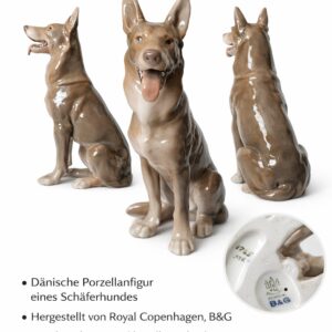 Royal Copenhagen Schäferhund Porzellanfigur – Handbemalte Sammlerfigur aus Dänemark | Modell 1765