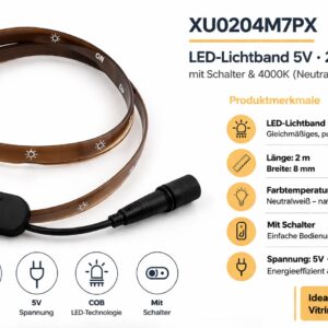 LED Streifen 2 Meter Warmweiß | Einzelner Streifen