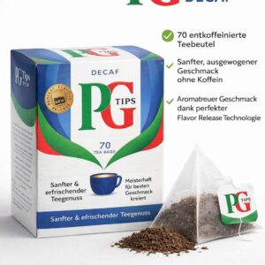 PG Tips The Tasty entkoffeinierter Teebeutel, 70 Stück pro Packung