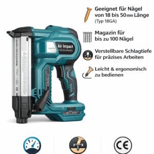 Leistungsstarker Akku Druckluftnagler(ohne Akku)