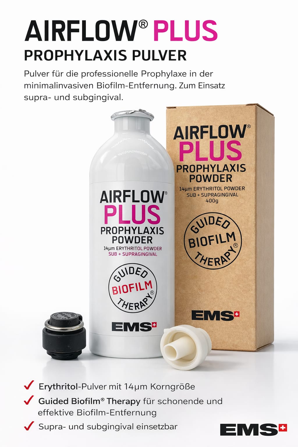 AIRFLOW® PLUS Prophylaxis Pulver – Professionelle Biofilm-Entfernung auf höchstem Niveau
