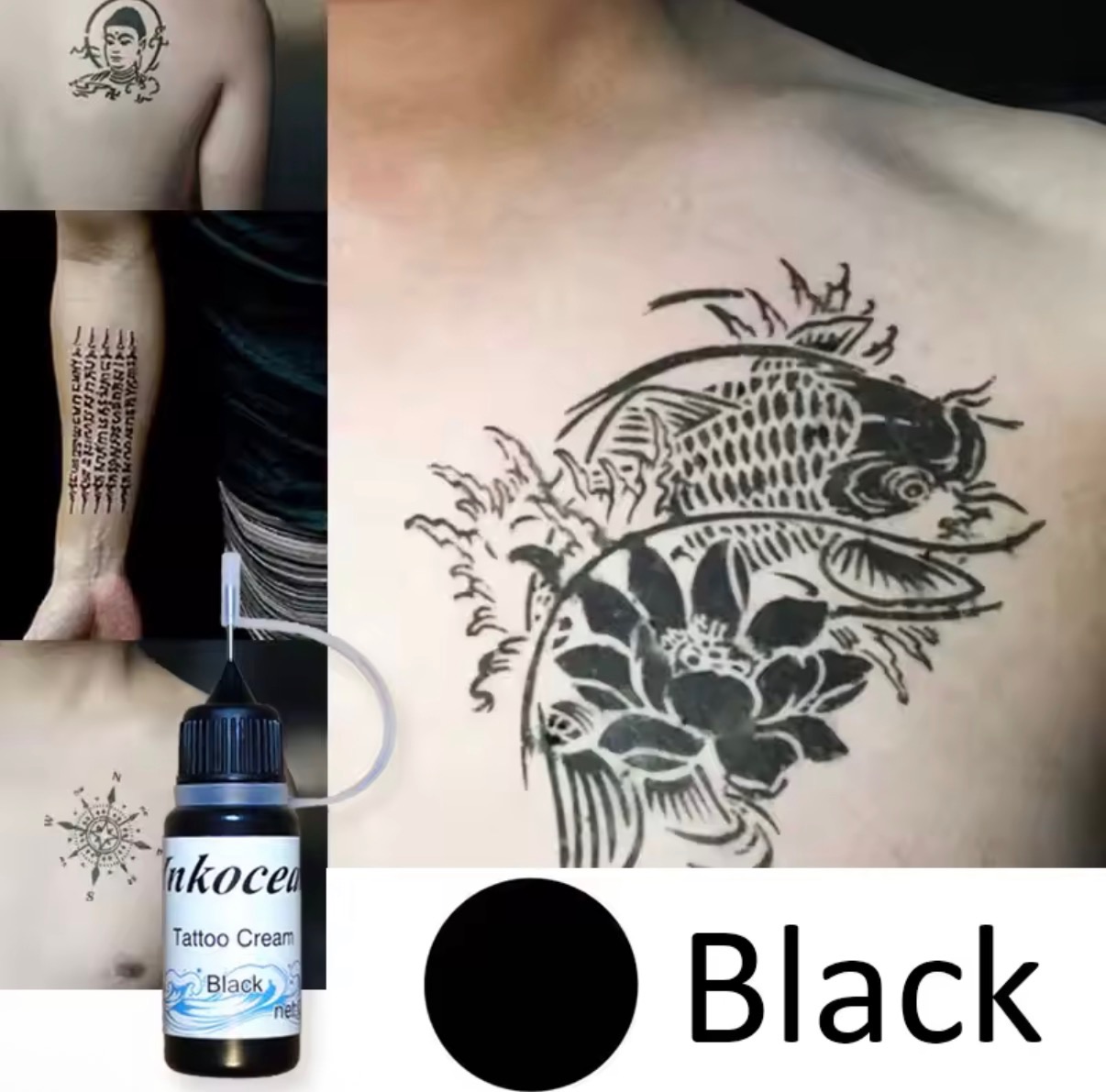 Temporäre Tattoo Ink 10 ml – Tattoo Paste Schwarz - Image 3