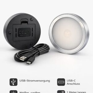 LED Spot Akku USB Aufladbar – Runde Puck Light Klebeleuchte
