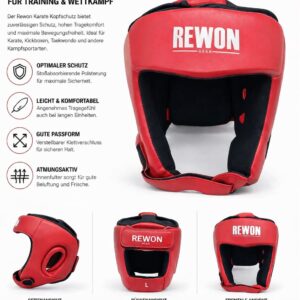 REWON Gear Kopfschutz Rot/Schwarz – Größe L/XL