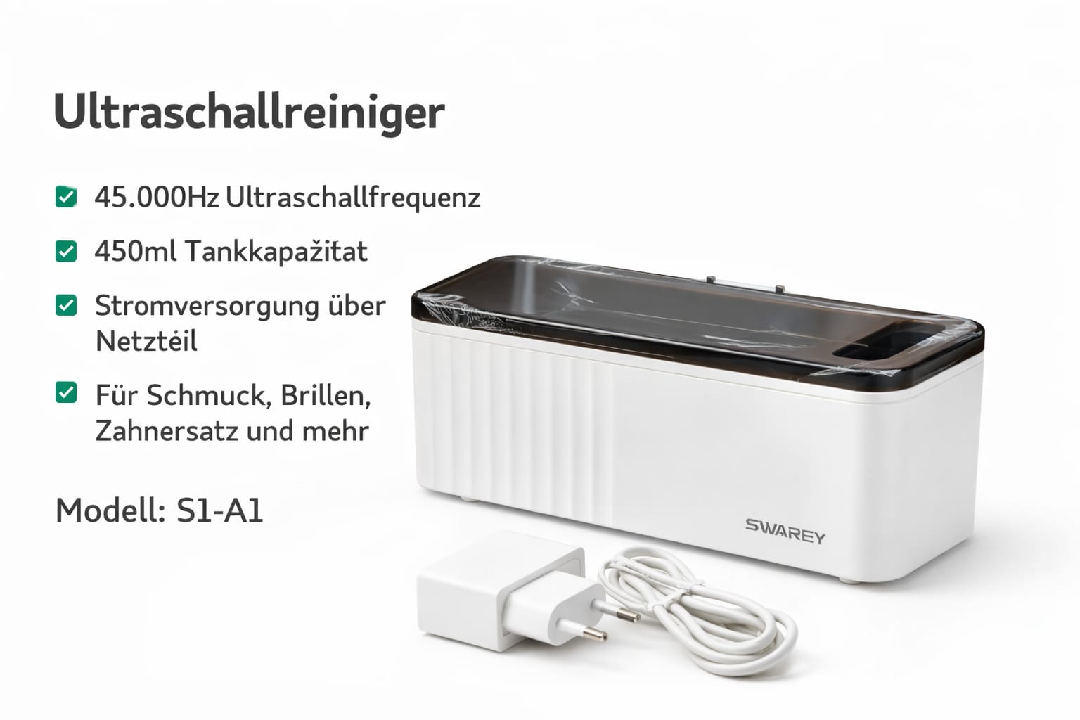 SWAREY Ultraschallreiniger S1-A1 – 450 ml