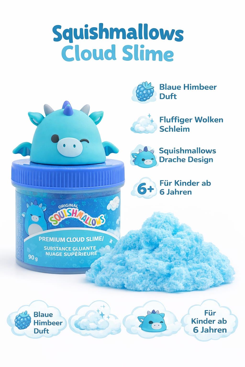 Squishmallows Tatiana The Dragon Premium Cloud Slime