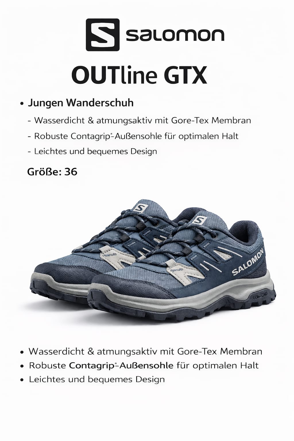 Salomon OUTline GTX Wanderschuh – Größe 36