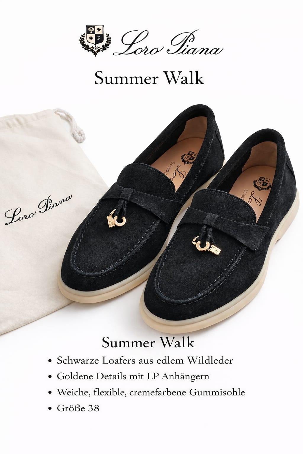 Loro Piana Summer Charms Walk Loafer – Größe 38