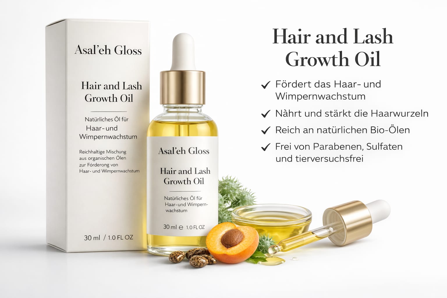 Asal'eh Gloss Hair & Lash Growth Oil – 30 ml