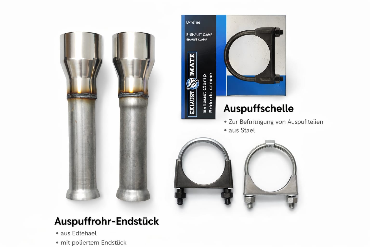 Universal Auspuffblenden Edelstahl Chrom – Runde Sport-Endrohrblenden