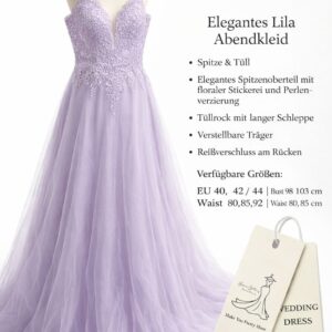 Elegantes lila Abendkleid – Spitze & Tüll