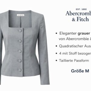 Abercrombie & Fitch Damen Blazer – Grau, Größe M