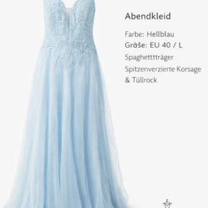 Abendkleid Hellblau – Größe EU 40 / L