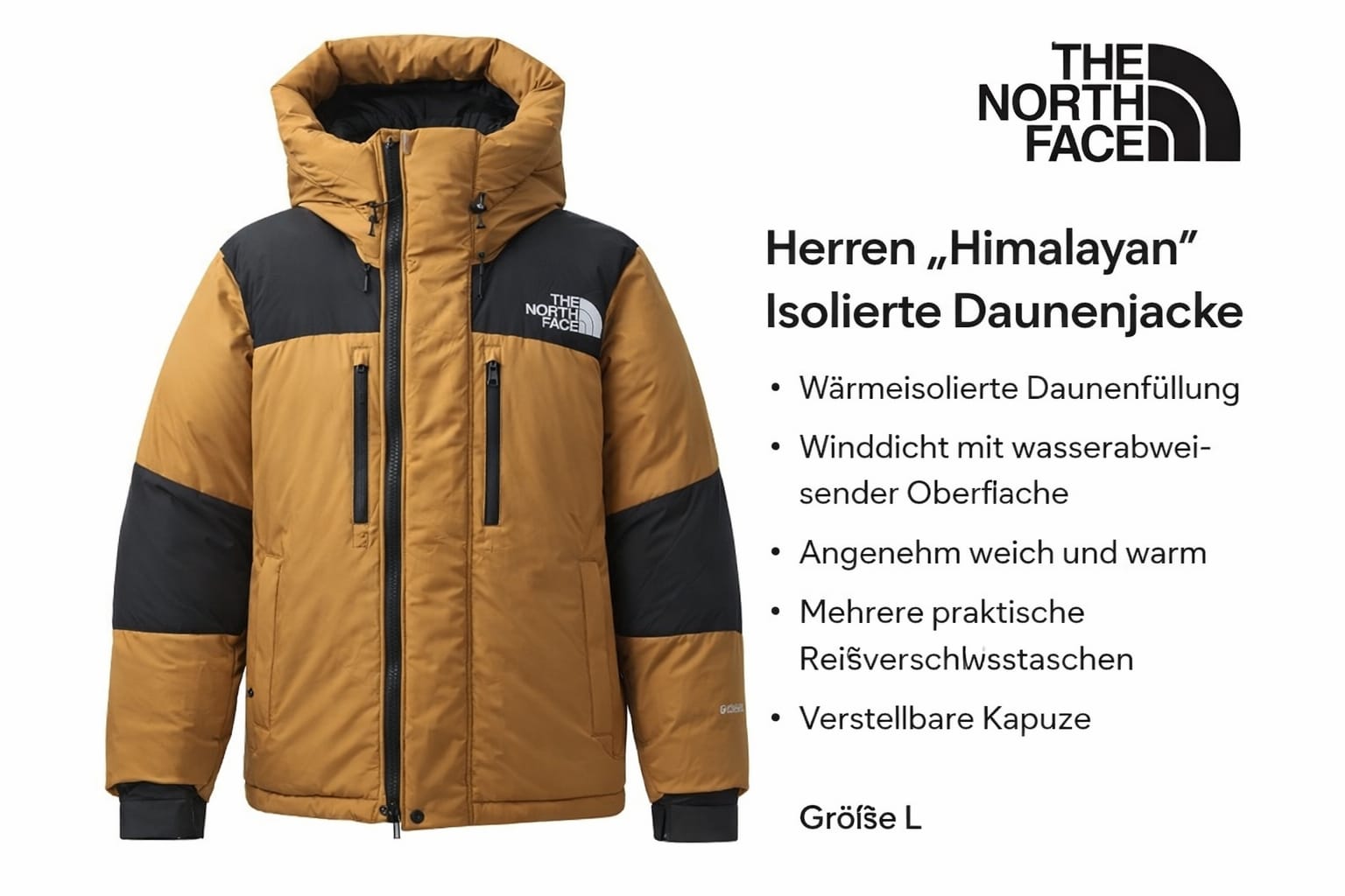 The North Face Herren „Himalayan“ Daunenjacke – Größe L