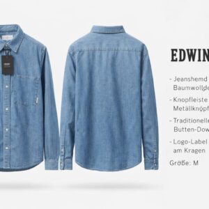 EDWIN Jeanshemd – Blau, Größe M