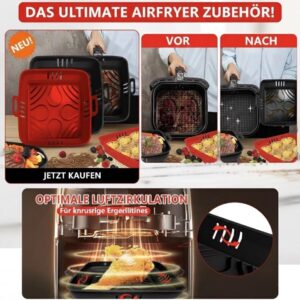 Air Fryer Accessories, 2PCS Vierkant Silicone XXL Airfryer Accessories