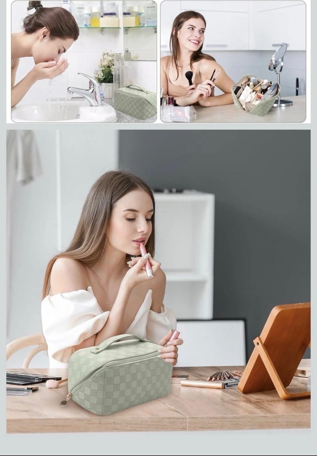 Luxus Abiudeng Kosmetiktasche Salbeigrün – Dein XXL Beauty-Organizer – Bild 4