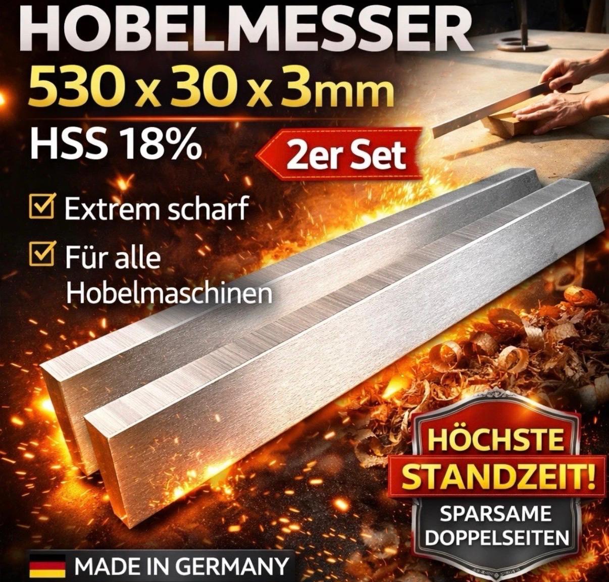 Hobelmesser 530 x 30 x 3 mm | HSS 18%
