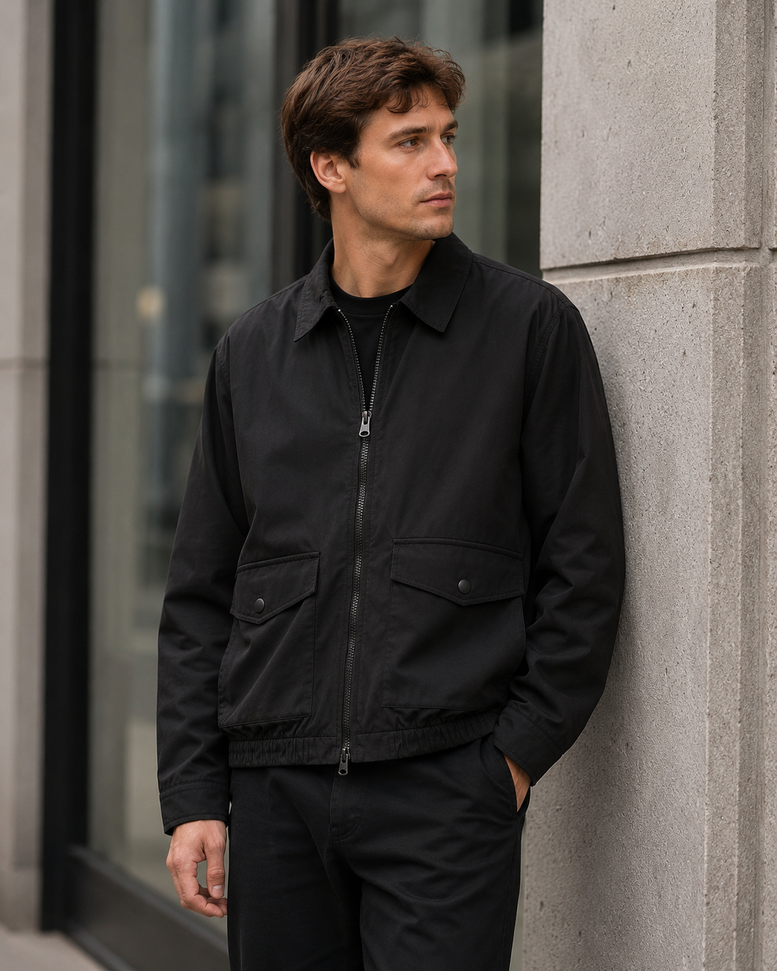 EDWIN Zip Jacket – Schwarz, Größe M