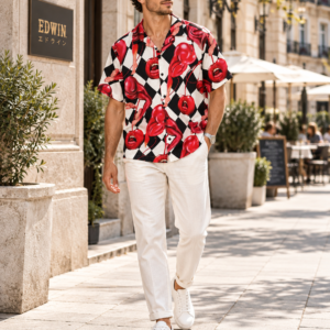 EDWIN „The Mood of Summer“ Kurzarmhemd – Multicolor, Größe M