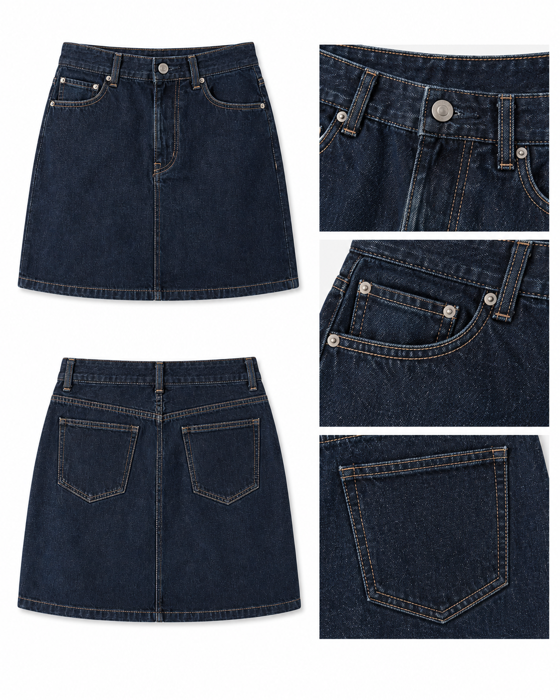 EDWIN Denim Minirock – Dark Blue, Größe M - Image 4